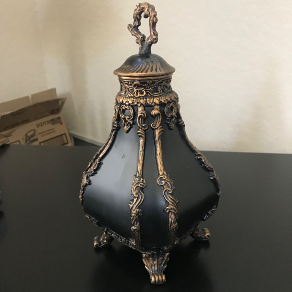 Vintage Black Decanter Bottle Vase - Picture 2 of 7